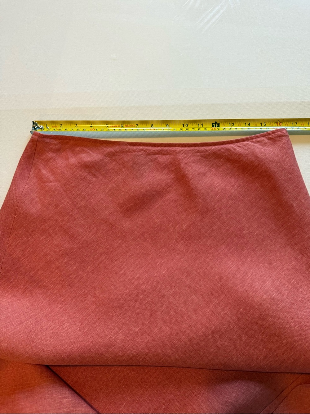 Eileen Fisher Coral Linen Button-Up Top and Skirt Set - Picture 9 of 11